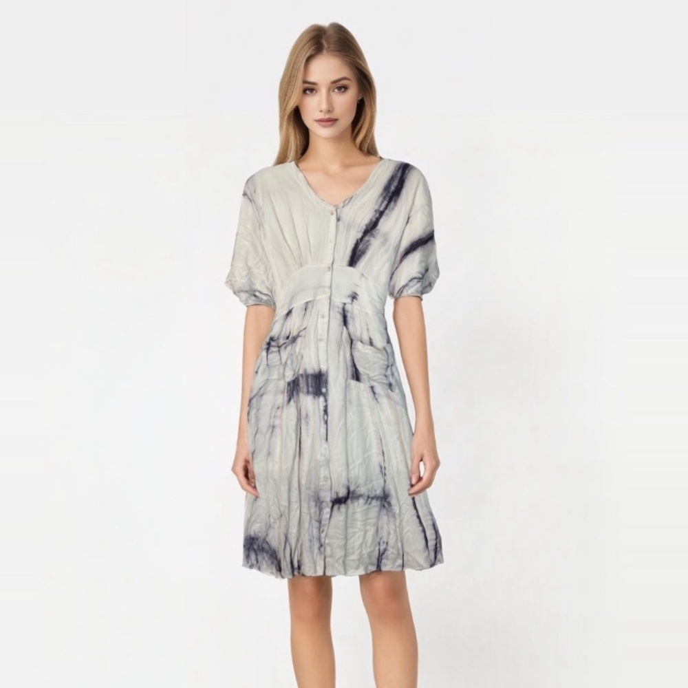 Roolee Womens Dress Sz Med Tie Dye Gauzy Lined Boho Hippie Cottagecore Street
